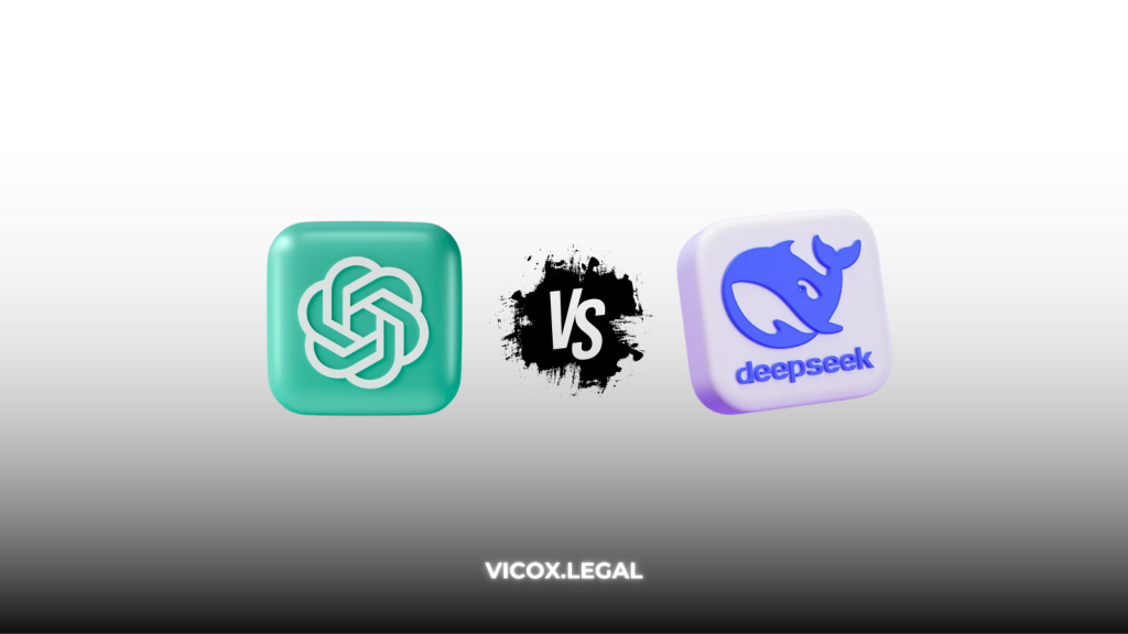 ChatGPT vs. DeepSeek logos comparison for legal AI tools in 2025